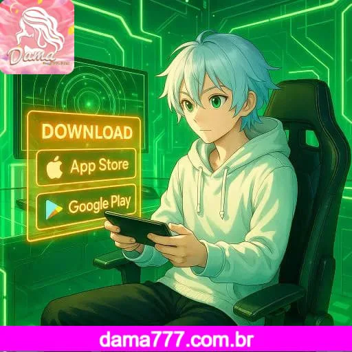 Banner destacando o app DAMA777 disponível para baixar grátis