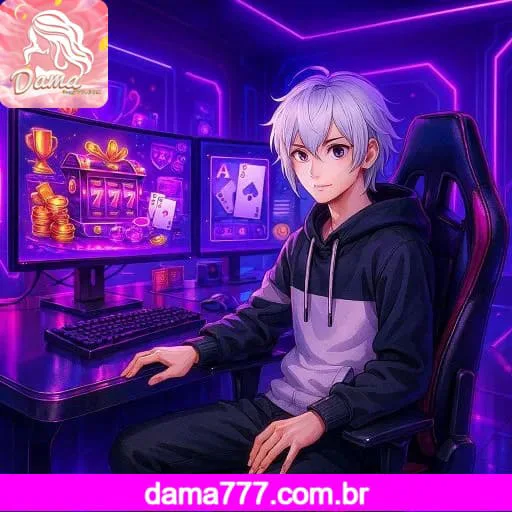 Imagem promovendo bônus DAMA777 com recompensas imperdíveis.