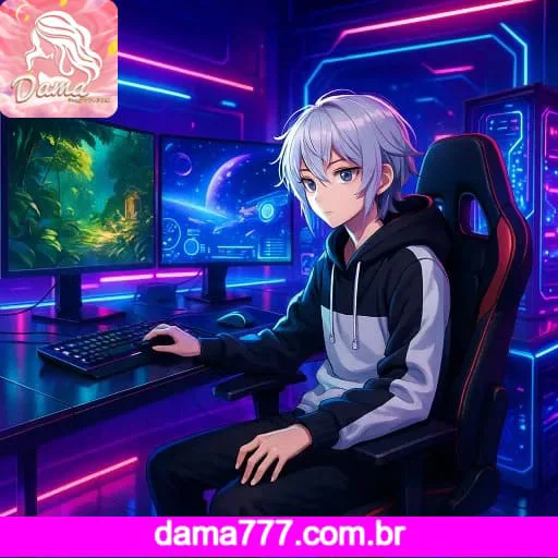 Imagem promovendo a página oficial da DAMA777 no Facebook