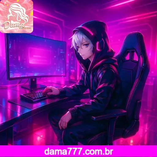 Imagem promovendo o canal oficial da DAMA777 no Telegram